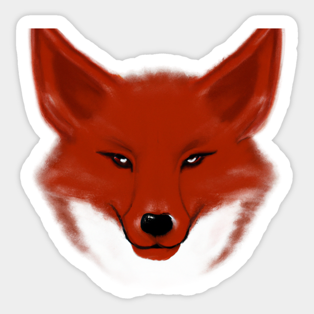 Cute Red Wolf Drawing Cute Red Wolf Sticker TeePublic